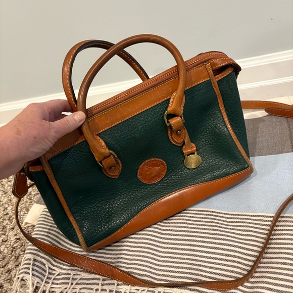 Dooney & Bourke Dark Green Pebbled Leather Bag, Pure Quality, Very Good Cond - Picture 13 of 14